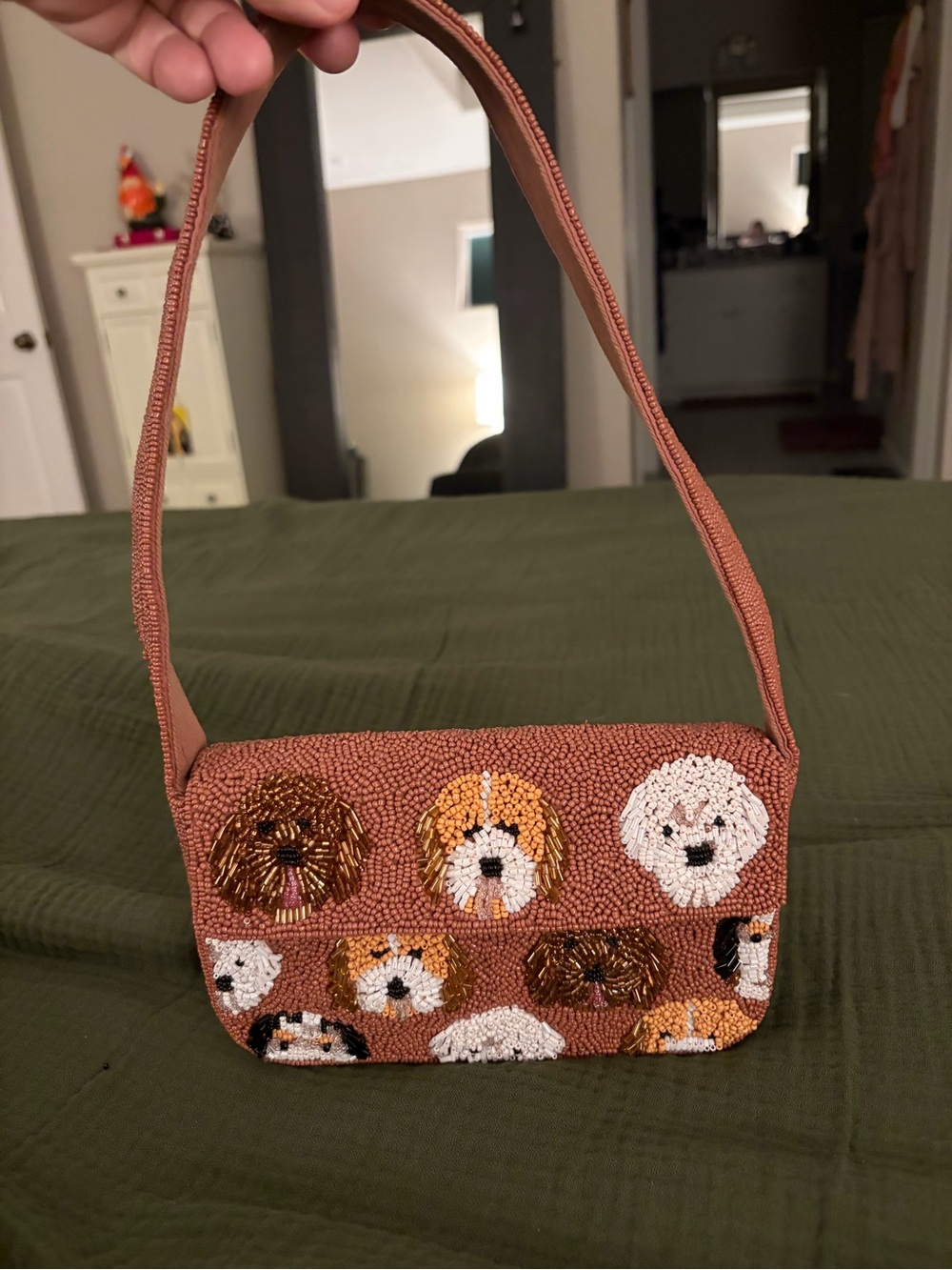 Anthropologie Beaded Dog Bag